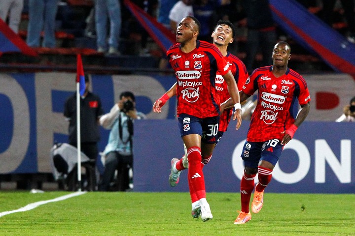 El festejo en uno de los partidos de esta Libertadores (EFE).