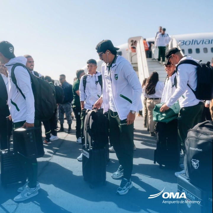 Bolivia llegó a Monterrey para el Repechaje Intercontinental. (Foto: Aeropuerto de Monterrey)