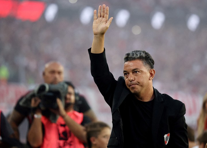 Marcelo Gallardo en su salida de River.