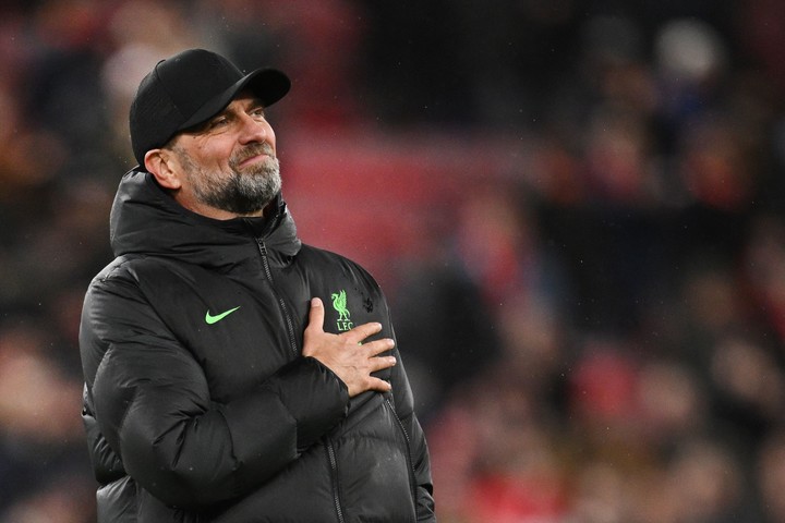 Klopp, en una de las tantas noches mágicas en Anfield. AFP.