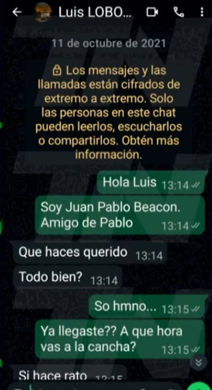 Los supuestos diálogos de WhatsApp entre Luis Lobo Medina y Beacon.