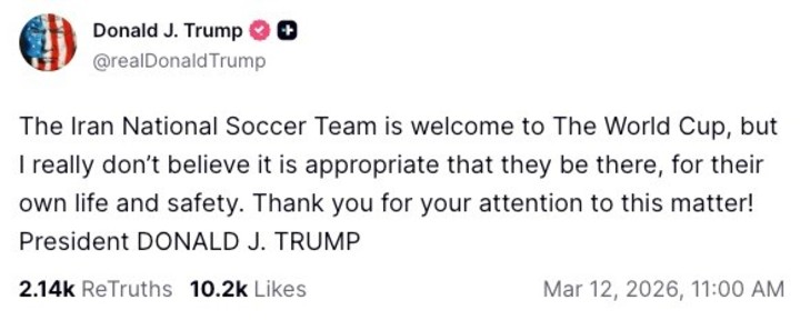 Amenaza de Trump a Iran. 