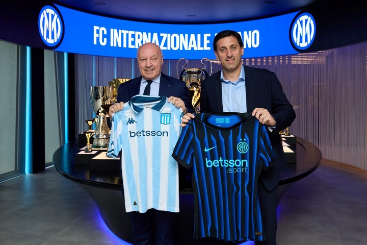 Milito se juntó con el presidente del Inter (Prensa Inter).