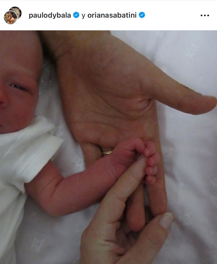 Nació la bebé de Oriana Sabatini y Paulo Dybala. (FOTO: Instagram)