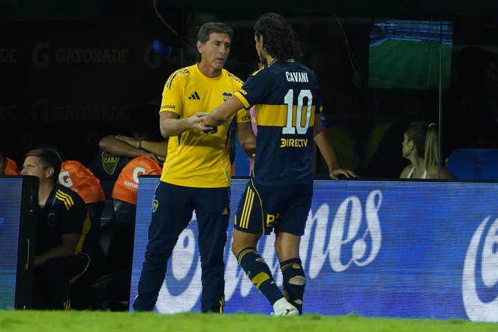 Cavani frente a Racing, en su único partido de titular en 2025.
