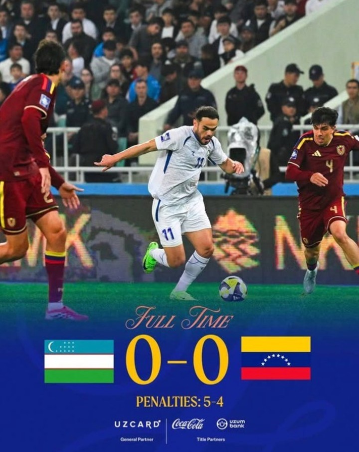 Final del partido Venezuela-Uzbekistán. (Instagram: @uzbekistanfa)