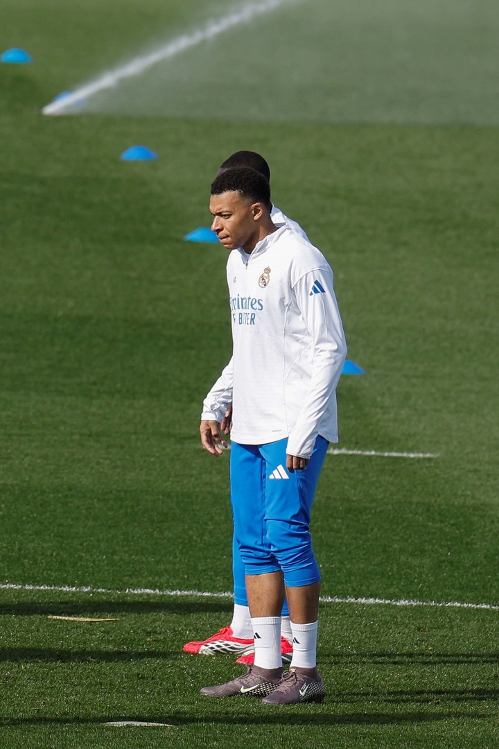 Mbappé en una de las prácticas con el Real Madrid (EFE).