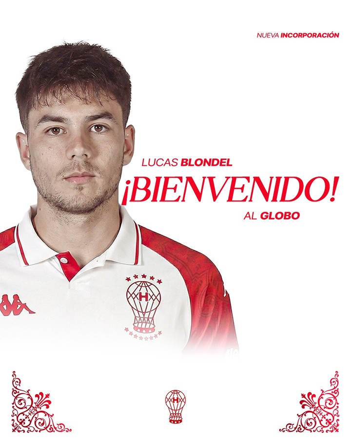 Lucas Blondel es nuevo jugador de Huracán (Prensa Huracán).