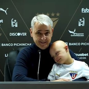 Tiago Nunes se presentó en la conferencia de Liga de Quito con su hijo y conmovió con un profundo mensaje por el Día Mundial del Síndrome de Down
