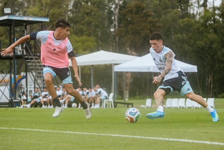 Prestianni, otro que jugó en el amistoso (Foto: Prensa AFA).