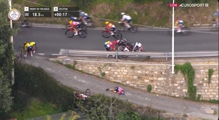 El accidente que sufrió Débora Silvestri.  (FOTO: captura)