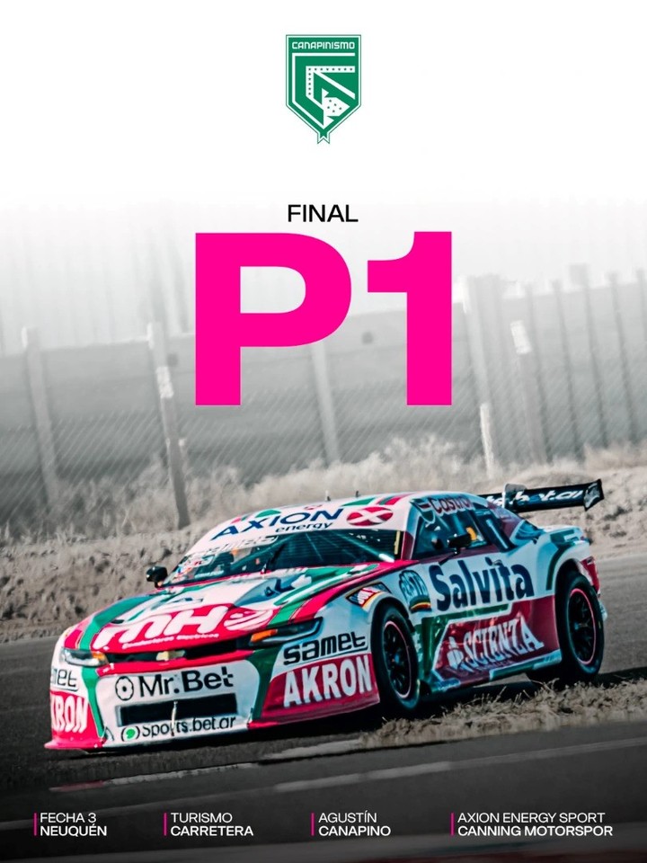 Agustín Canapino viene de ganar la final del TC en Neuquén.