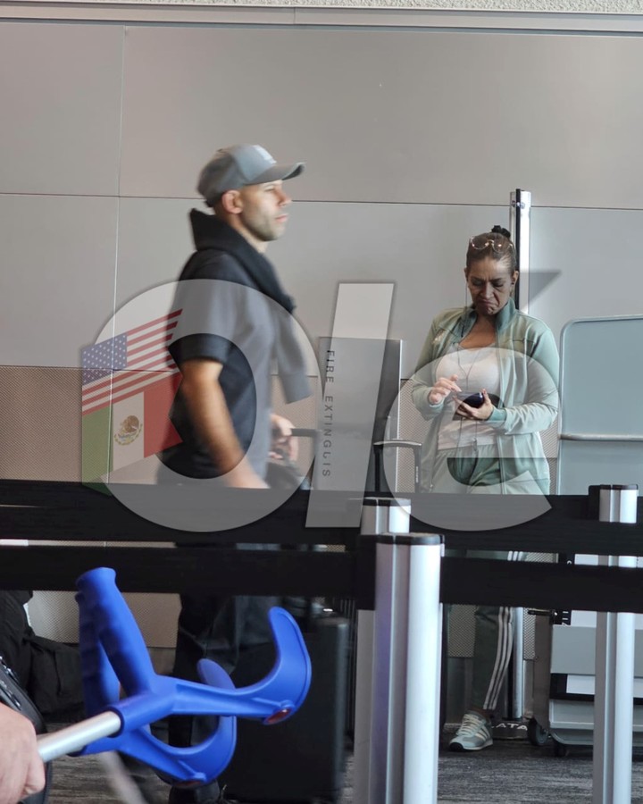 Mascherano en el aeropuerto de Miami