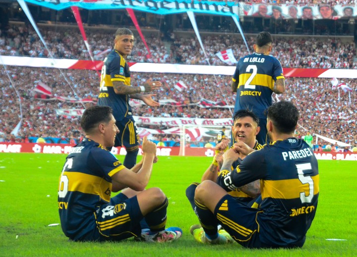 River vs Boca Merentiel Bareiro Paredes festejo
Foto: FOTOBAIRES
Fecha 15 Torneo Apertura Liga Profesional.