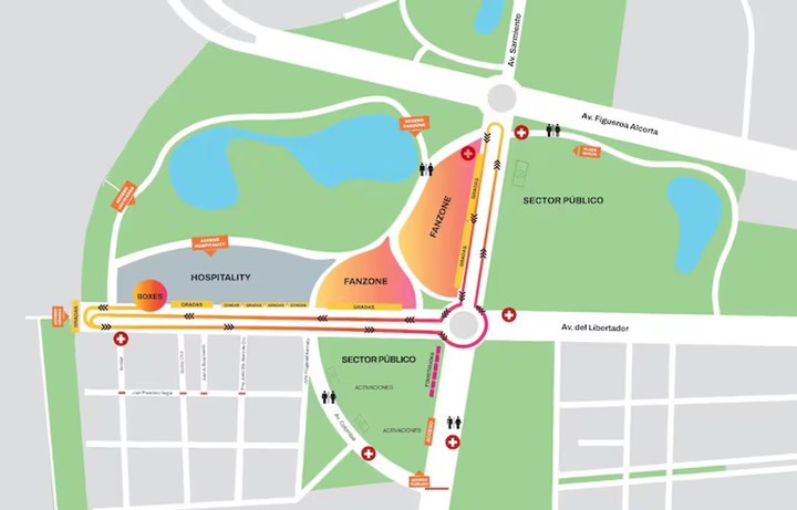 El circuito callejero que se dispondrá en Palermo para Colapinto.