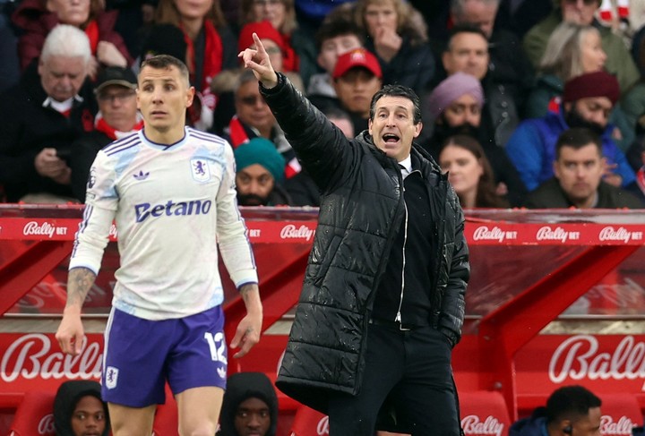Emery durante el partido de Aston Villa. (REUTERS)