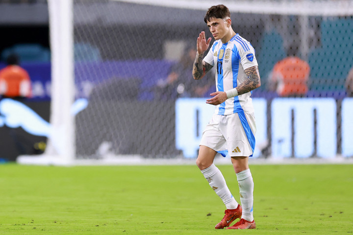 Garnacho con la Selección (AFP).