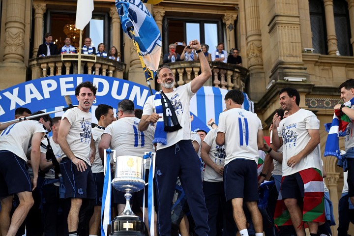 Pellegrino Matarazzo celebrando la Copa del Rey. (REUTERS/Stringer)