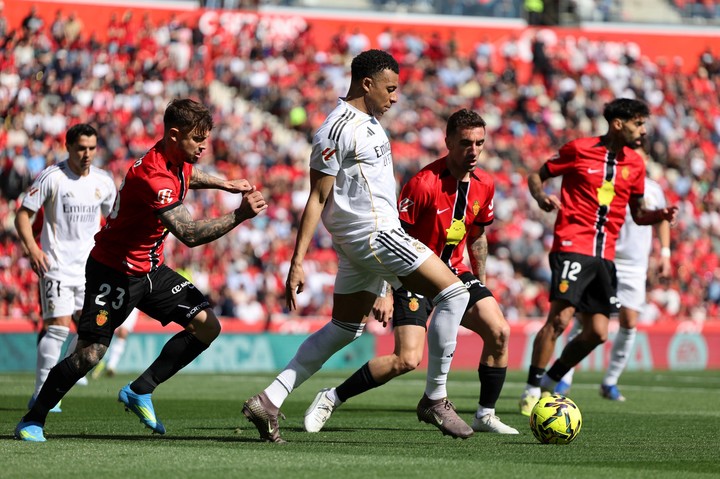 Kylian Mbappe contra el Mallorca, como titular después de la lesión. (REUTERS/Nacho Doce)