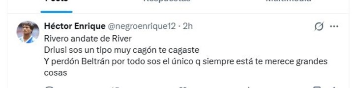 La cuenta fake del Negro Enrique.