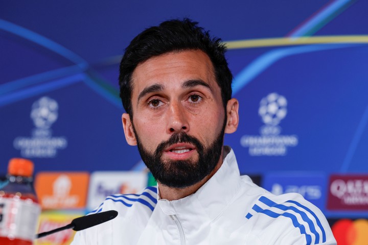 Álvaro Arbeloa durante la conferencia de prensa. (EFE/ J.J.Guillen)