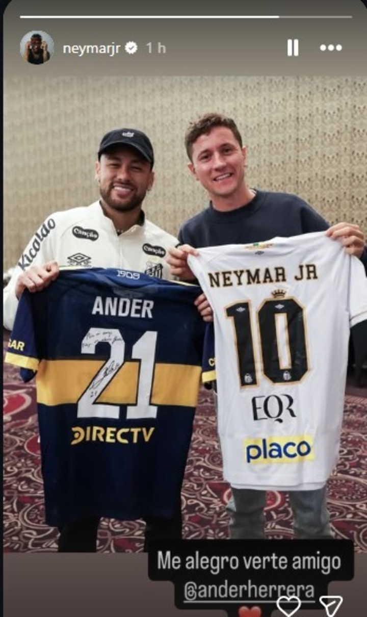 Neymar junto a Ander Herrera.