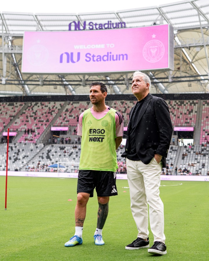 Messi y Jorge Mas en el nuevo estadio de Inter Miami (Prensa Inter Miami).