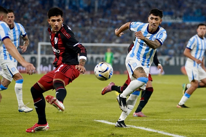 Tobías Ramírez, en su debut como jugador de River. Foto Maxi Failla