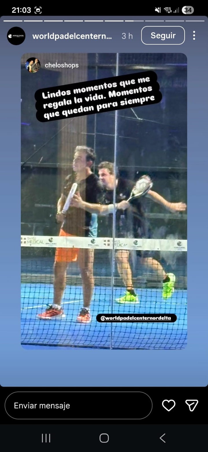 Las imágenes del Muñeco Gallardo jugando al pádel.