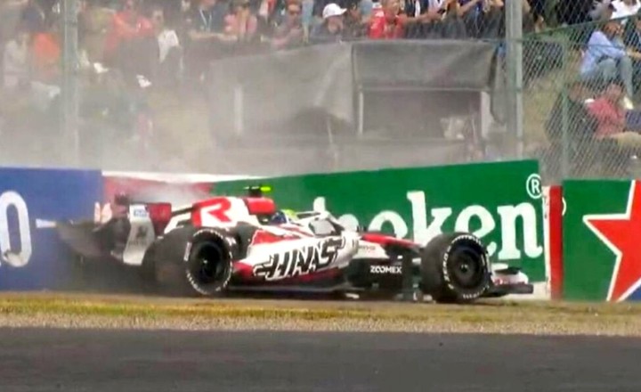 Así quedó el auto de Bearman.