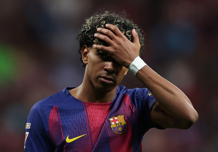 Lamine en el partido vs. el Atlético de Madrid. (foto: REUTER) 