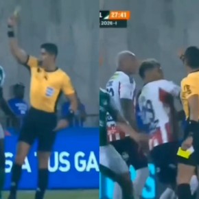 Insólito: en la liga de Colombia, un árbitro le mostró dos amarillas a un jugador, pero no lo expulsó