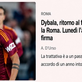 Bombazo: en Italia aseguran que Roma anunciará el lunes la renovación de Paulo Dybala