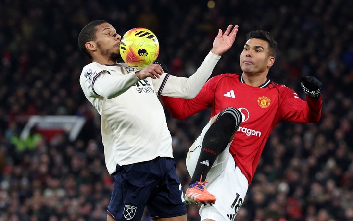 Casemiro en el Manchester United (Reuters).