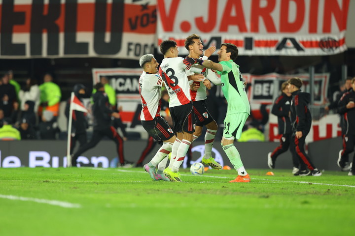 El festejo de River
(Foto Alejandro Pagni).