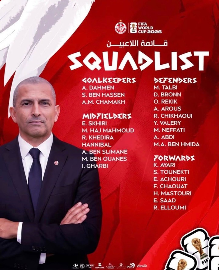 Los convocados de Túnez para el Mundial. (Instagram: @equipedutunisiee)