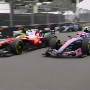Video: la largada de Colapinto batallando con Lewis Hamilton