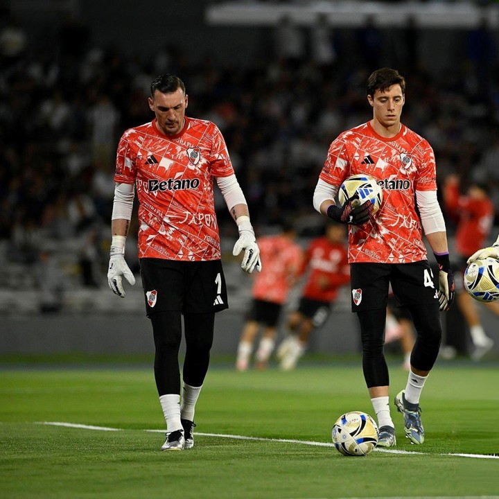 Armani y Beltrán. El eterno arquero de River y su sucesor en el equipo de Coudet.