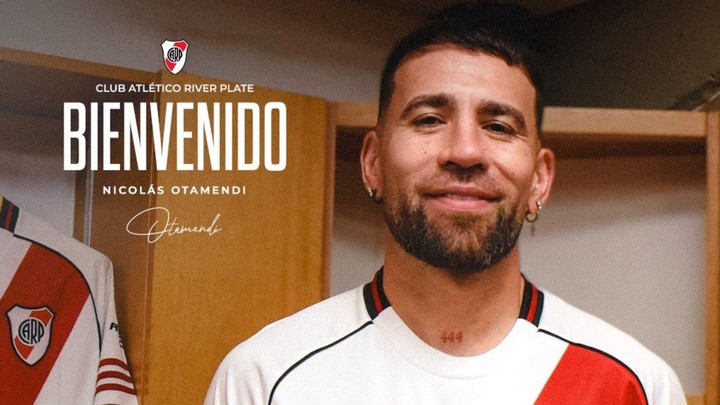 Otamendi en River. Foto: prensa River
