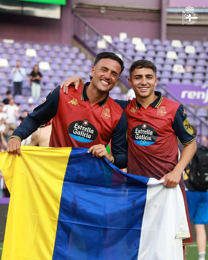 Festejos del Deportivo La Coruña por su regreso a Primera División.