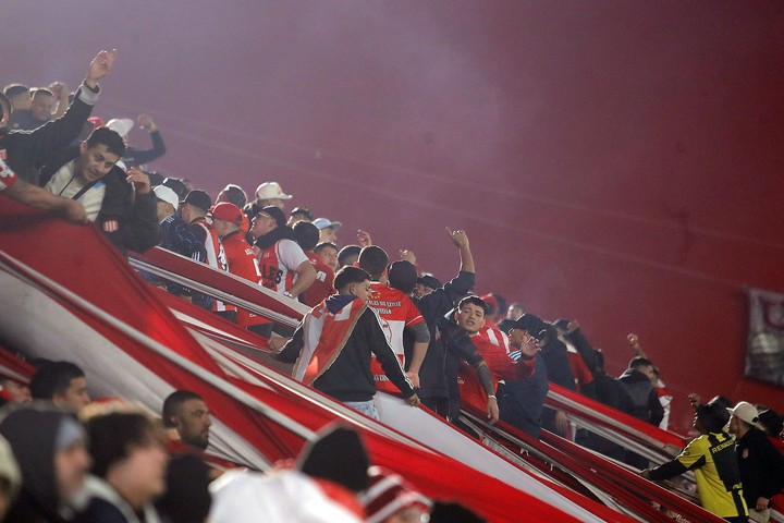 Los hinchas de Estudiantes.