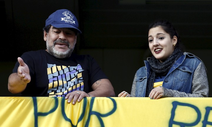 2015. Jana Maradona y Diego. (REUTER)