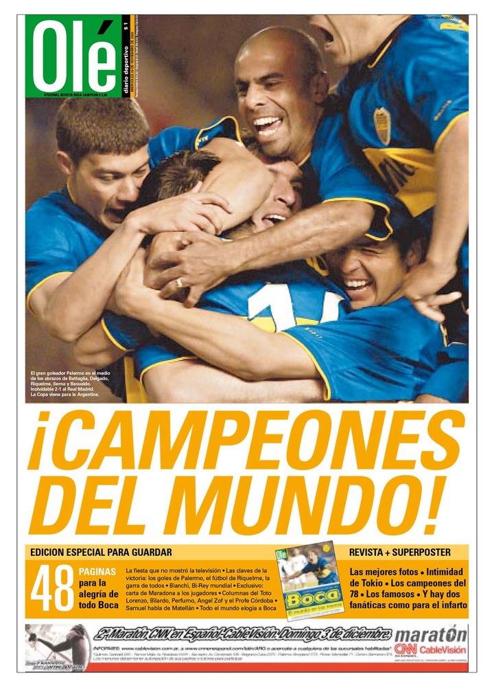 Tapa histórica: la Intercontinental, ante el Real Madrid, en Japón.