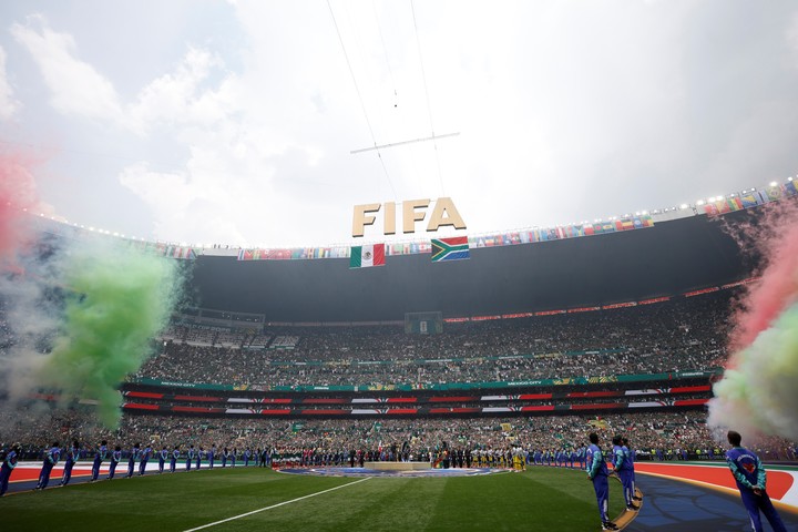 Fotografía de la inauguración del Mundial de la FIFA 2026 este jueves, en el estadio Azteca en la Ciudad de México (EFE).