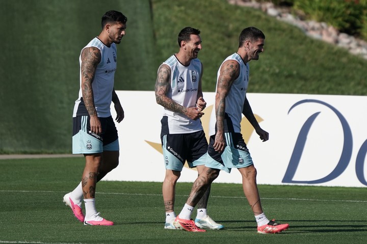 Messi, en el entrenamiento de su cumple #39 (Juano Tesone/ Enviado especial).