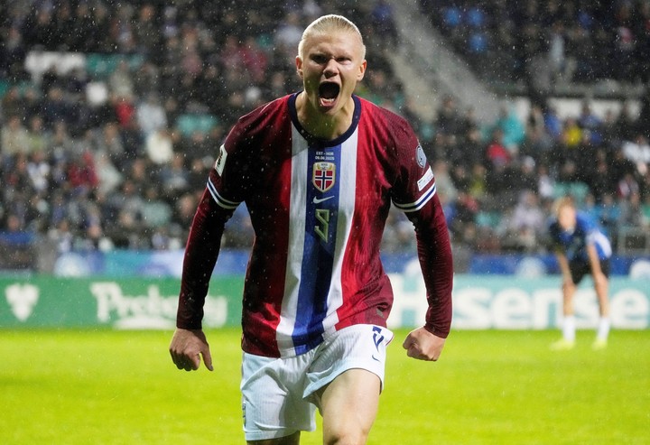 Erling Haaland en la victoria ante Estonia (REUTERS)