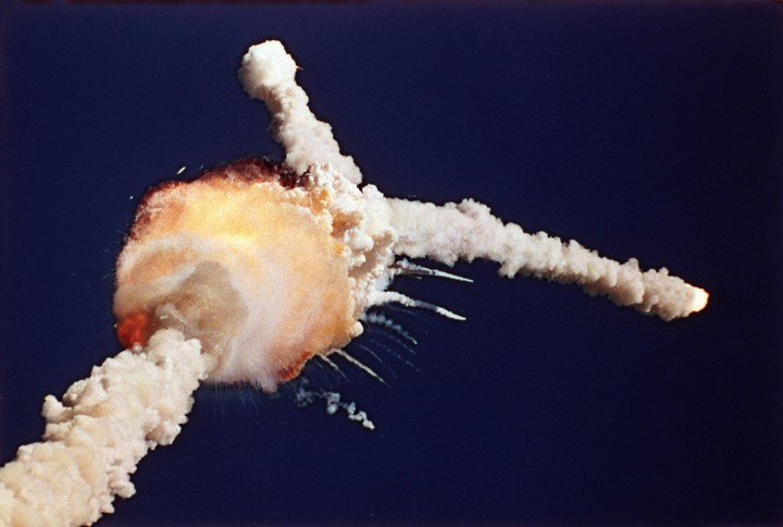 La explosión del Challenger en 1986 (AP). 