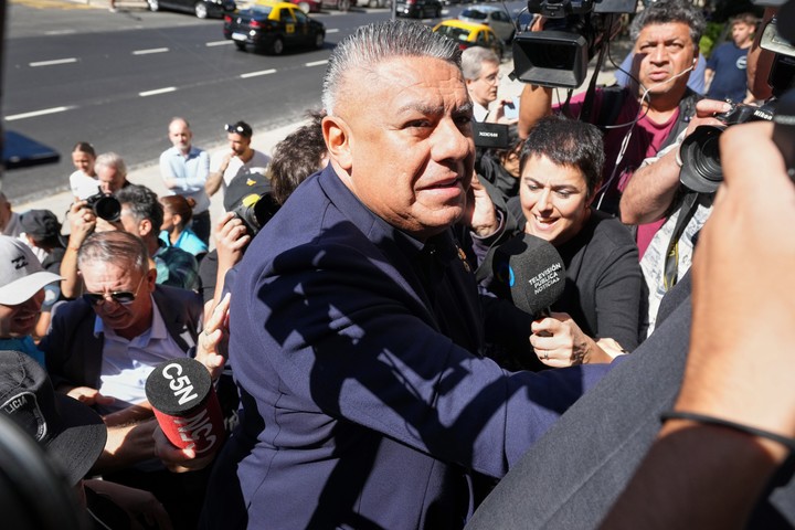 Claudio Tapia, presidente de la AFA, cuando declaró ante la Justicia en la causa por evasión.
