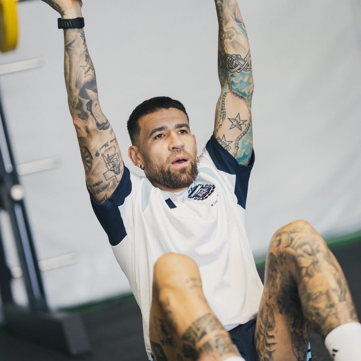 Imágenes del primer entrenamiento en el gimnasio (Prensa AFA).