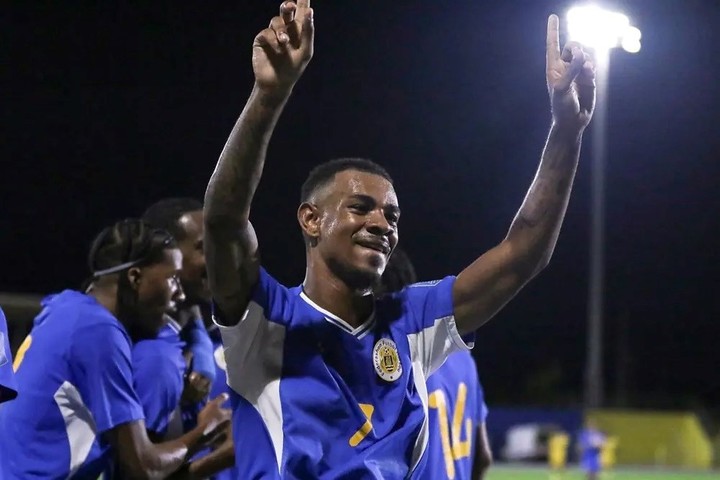 Curazao celebrando la victoria sobre Jamaica.